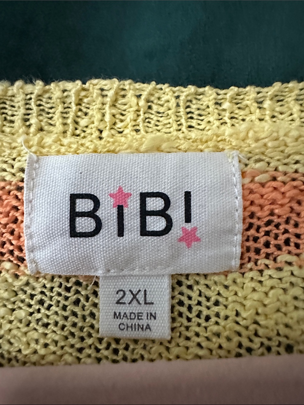 BiBi Pastel Multicolor Stripe Crewneck Sweater - Yellow, Pink, Purple, Mint - Picture 2 of 6